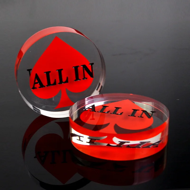 Acrylic Poker Dealer Button Texas Hold'em Dealer for Casino Games, ALL IN Poker Accessories for Parties and Gatherings