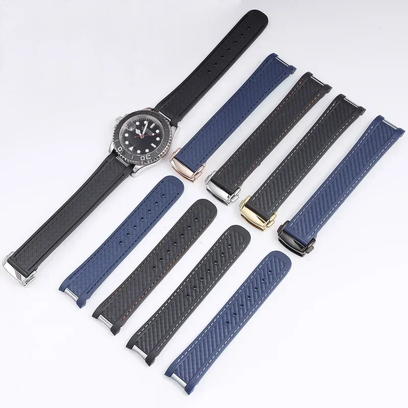 20mm rubber silicone watch strap fit for Omega M10 300 at150 Aqua Terra Ultra Light 8900 steel buckle watchband bracelets