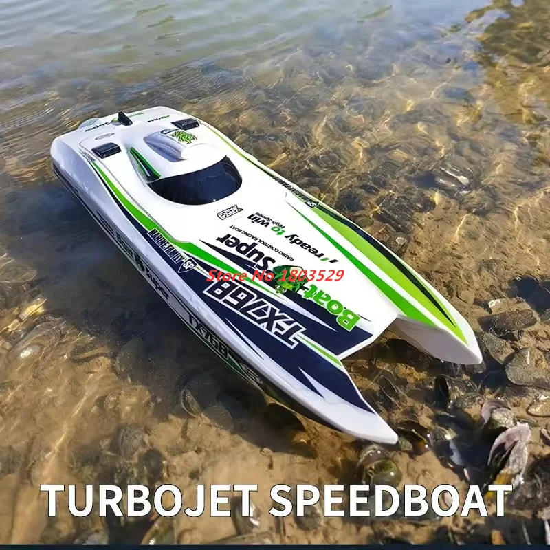 كبير الحجم فرش RC قارب سريع عالية السرعة Turbojet قارب سريع 2.4 جيجا هرتز فرش السيارات التحكم عن بعد قارب سريع ألعاب أطفال الكبار