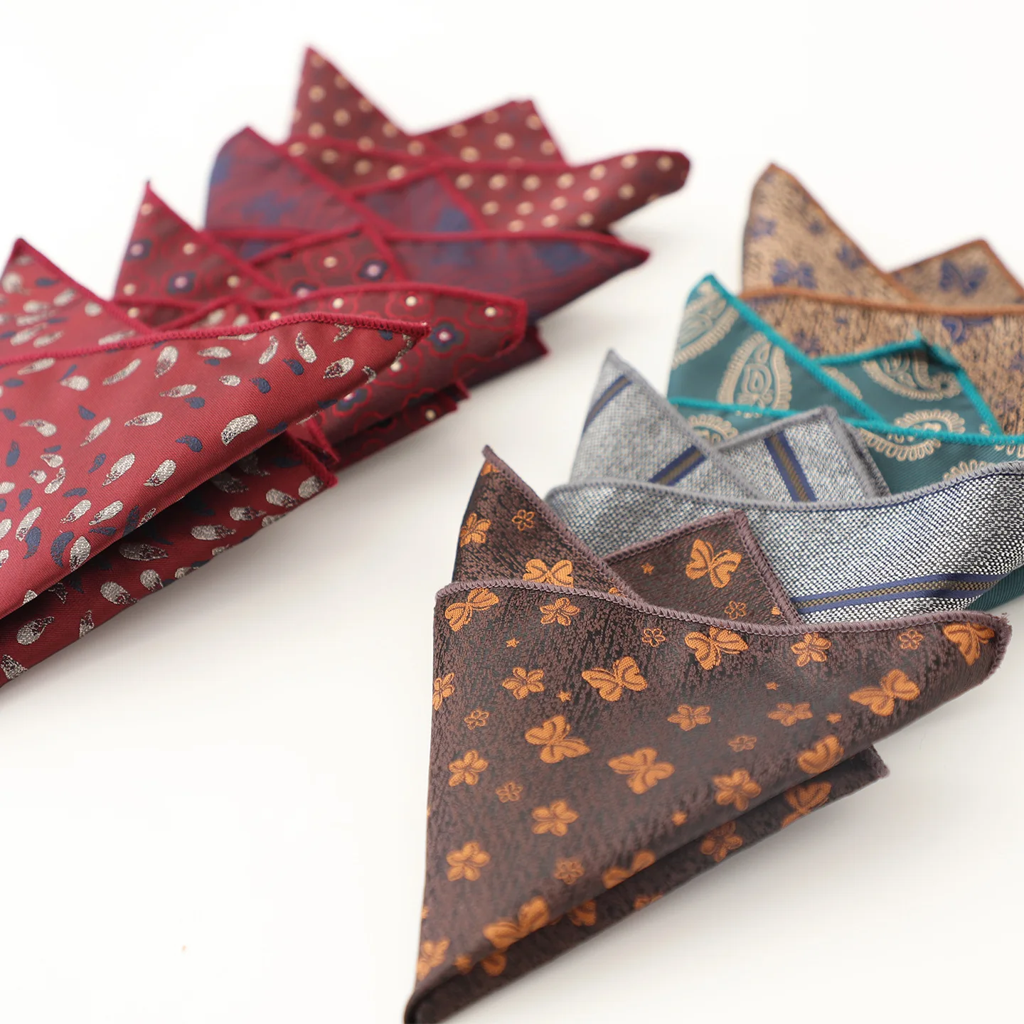 فاخر 22 سنتيمتر النقاط البنية جيب مربع رجال الأعمال الرسمي منديل شهم أنيقة البوليستر المنديل بدلة الزفاف المضيف الصدر