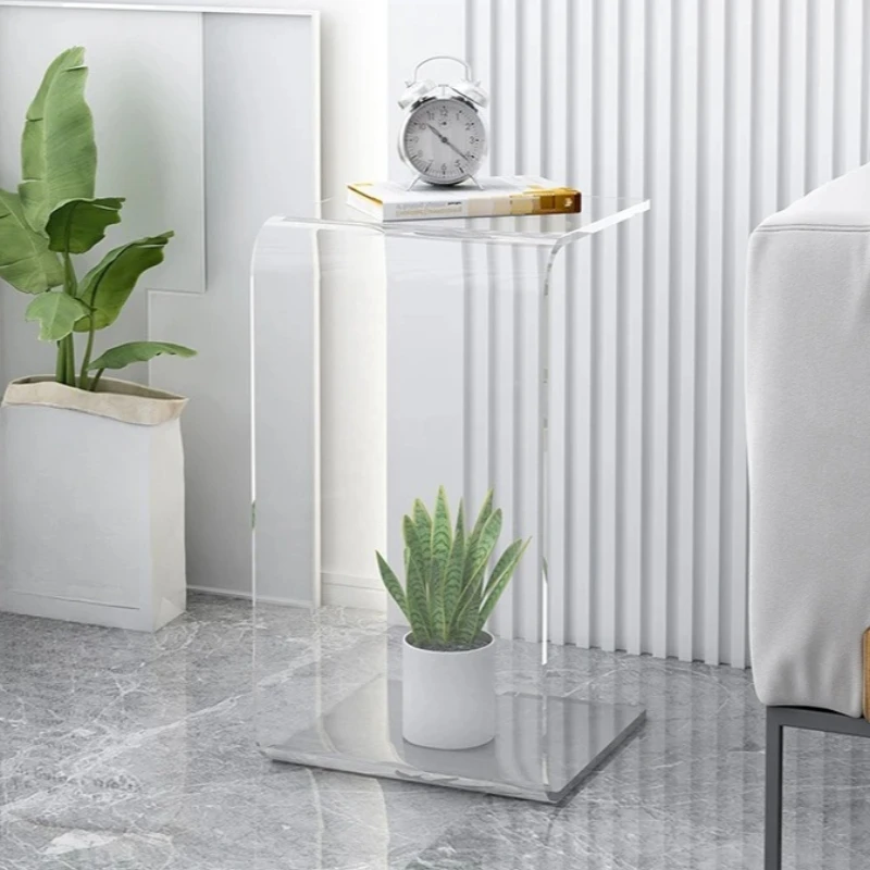Multi-Scene Acrylic Side Table - Modern Minimalist Sofa End Table for Living Room, Bedroom & Bay Window