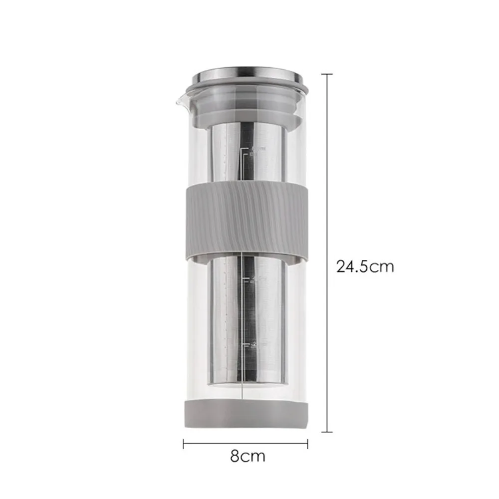 

Заваривающее стекло, кофеварка и чайник для холодного приготовления, сетчатый фильтр для заваривания из нержавеющей стали, 800 мл, кофеварка со льдом, серая