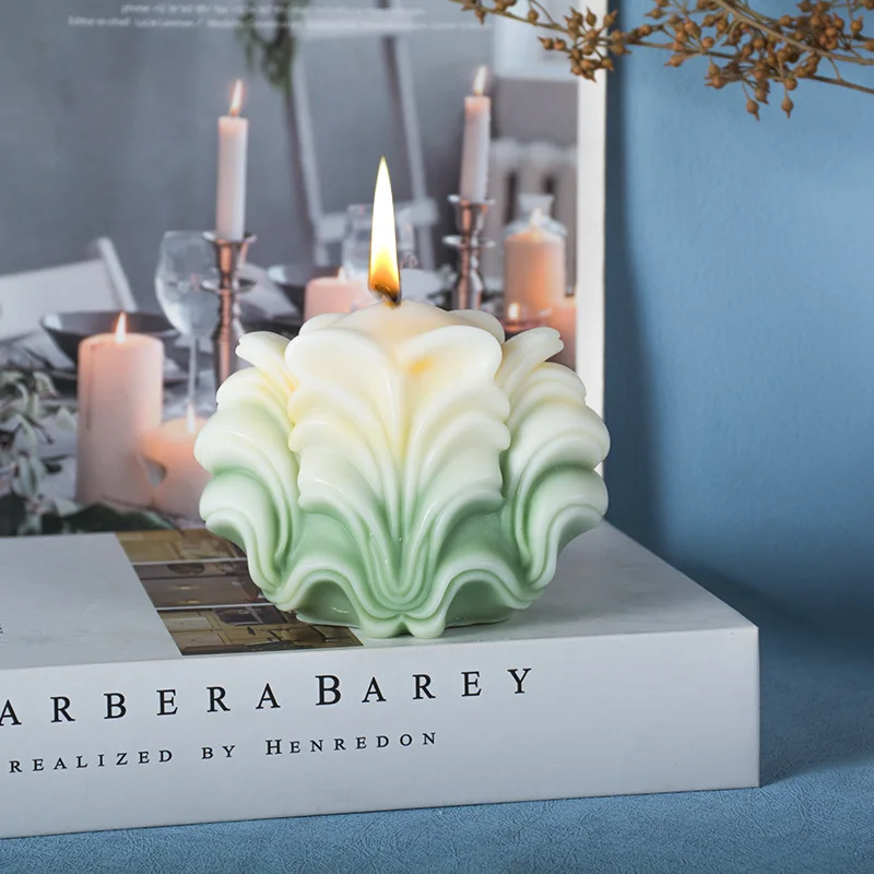 Ozean Muschel Kerze Silikon Formen handgemachte Welle gestreifte Muschel Aromatherapie Seife Harz Form Eis Kuchen machen Werkzeug Geschenk Dekoration