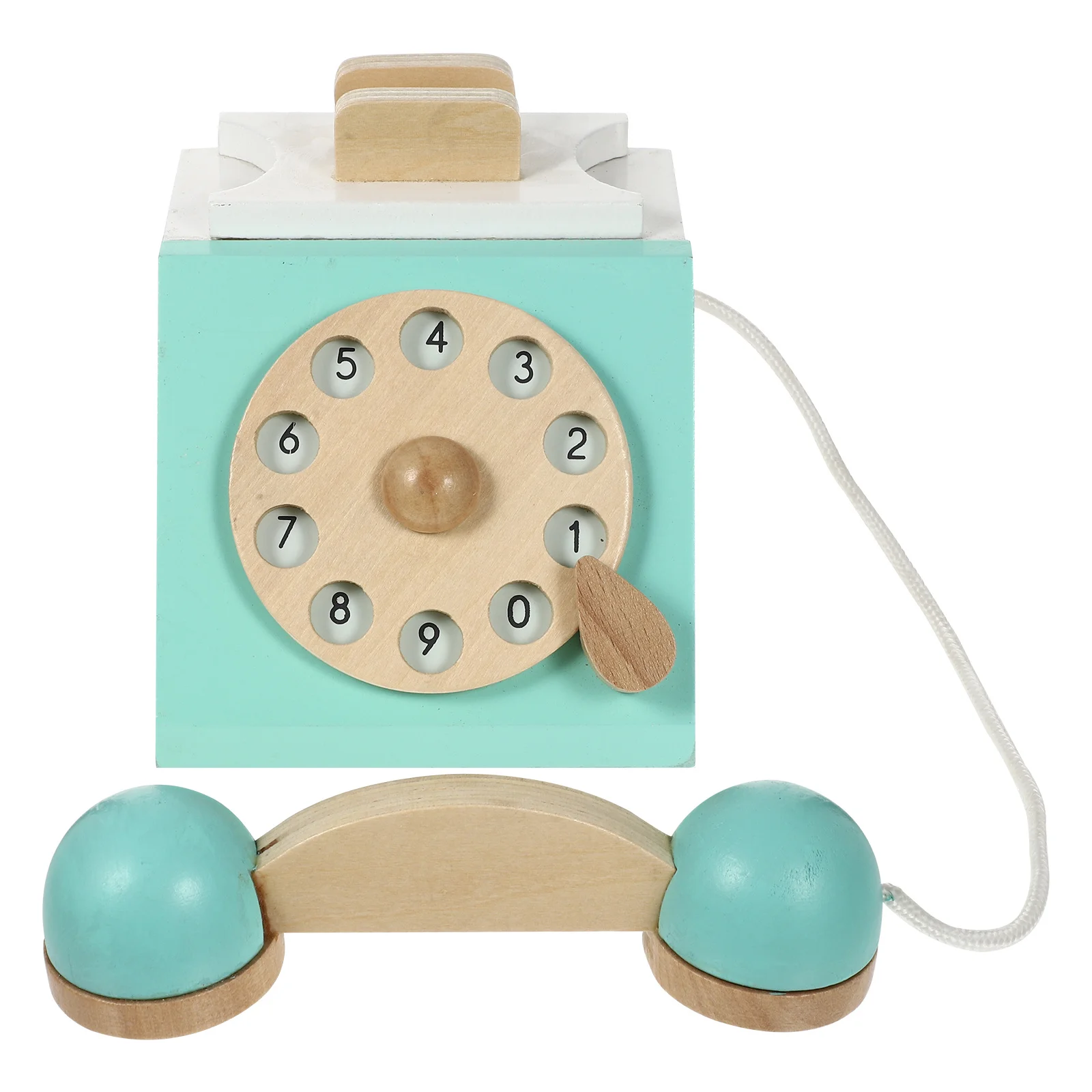 1 stuks houten retro simulatie wijzerplaat telefoon cartoon ontwerp interactief educatief rollenspel huishoudapparaat voor kinderen