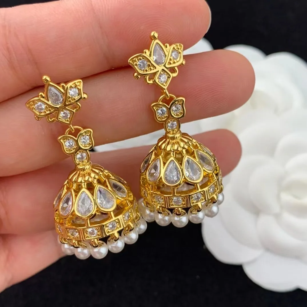 

Temperament Vintage Skirt design with Rheinstone earrings for women's girl Gift eardrop Jewelry Accessory