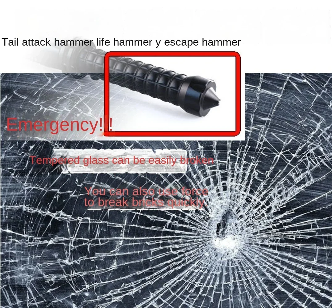 Rechargeable LED Flashlight, Self Defense Survival Multitool For Telescopic Spiked Club Led Security, Outdoor Patrol