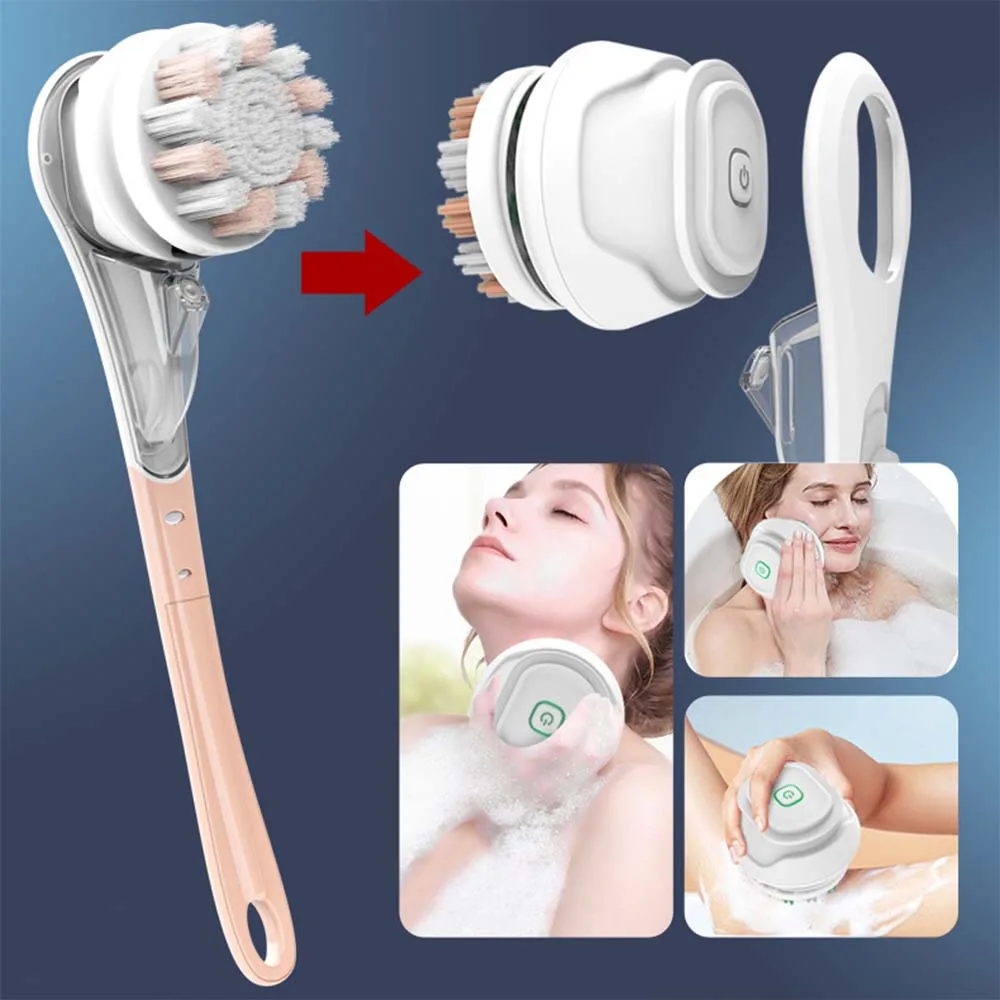 multifunctional bath massage bath brush Waterproof electric bath brush household long handle back rub artifact