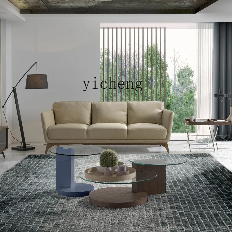 

TQH Modern Living Room Coffee Table Combination LE607-A Table All Solid Wood Glass Creative Tea Table