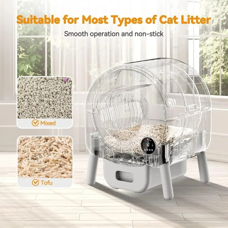 Smart Self-Cleaning L-Box App-Controlled Safety Features, Easy Cleaning for Multiple Made Plastic, Large 105L