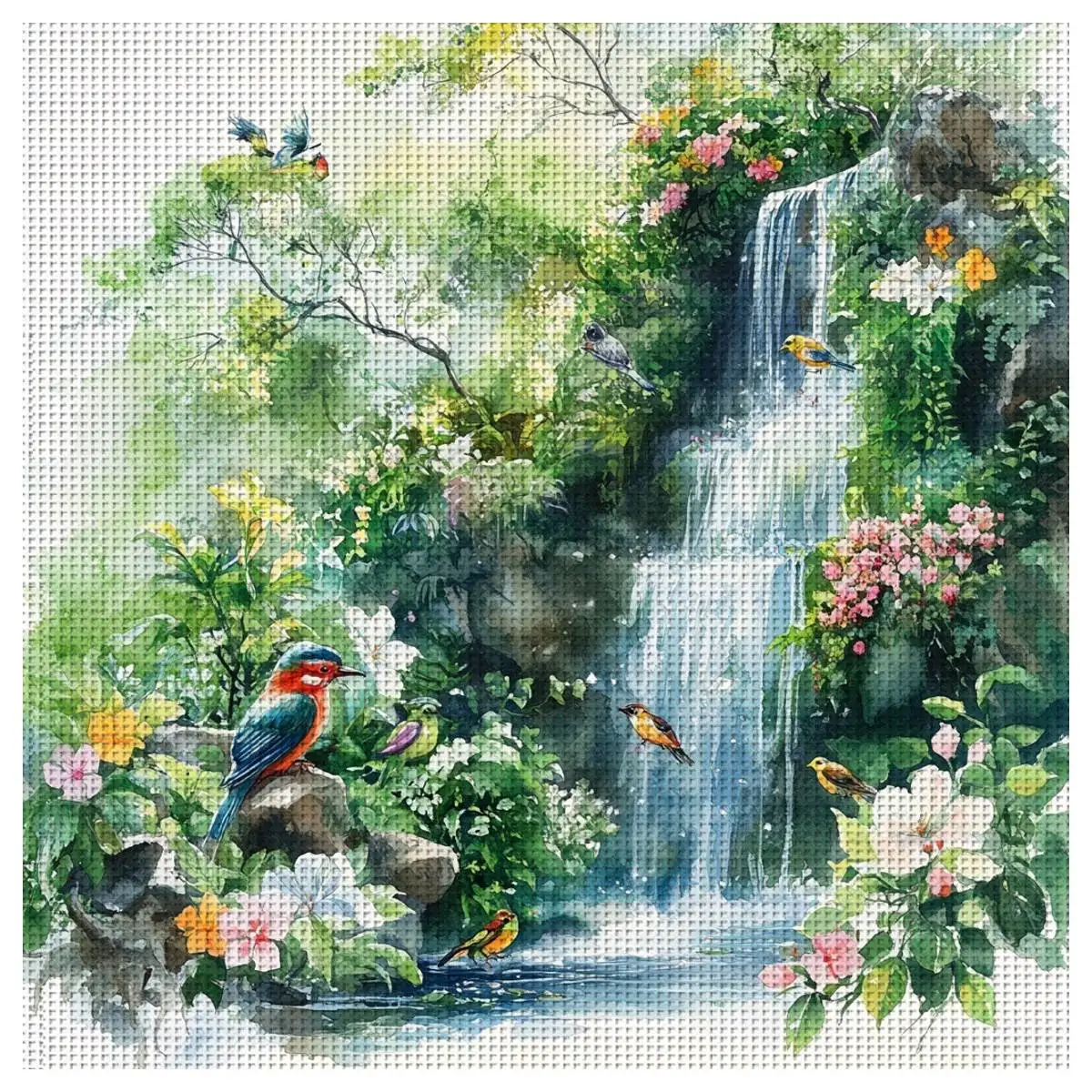 1 Stück 30x30 cm/11,8 Zoll Herbsttag Gestempeltes Kreuzstich-Set DIY-Kit 11/14/16CT DIY-Stickset DIY-Kreuzstich-Set – Detail 2