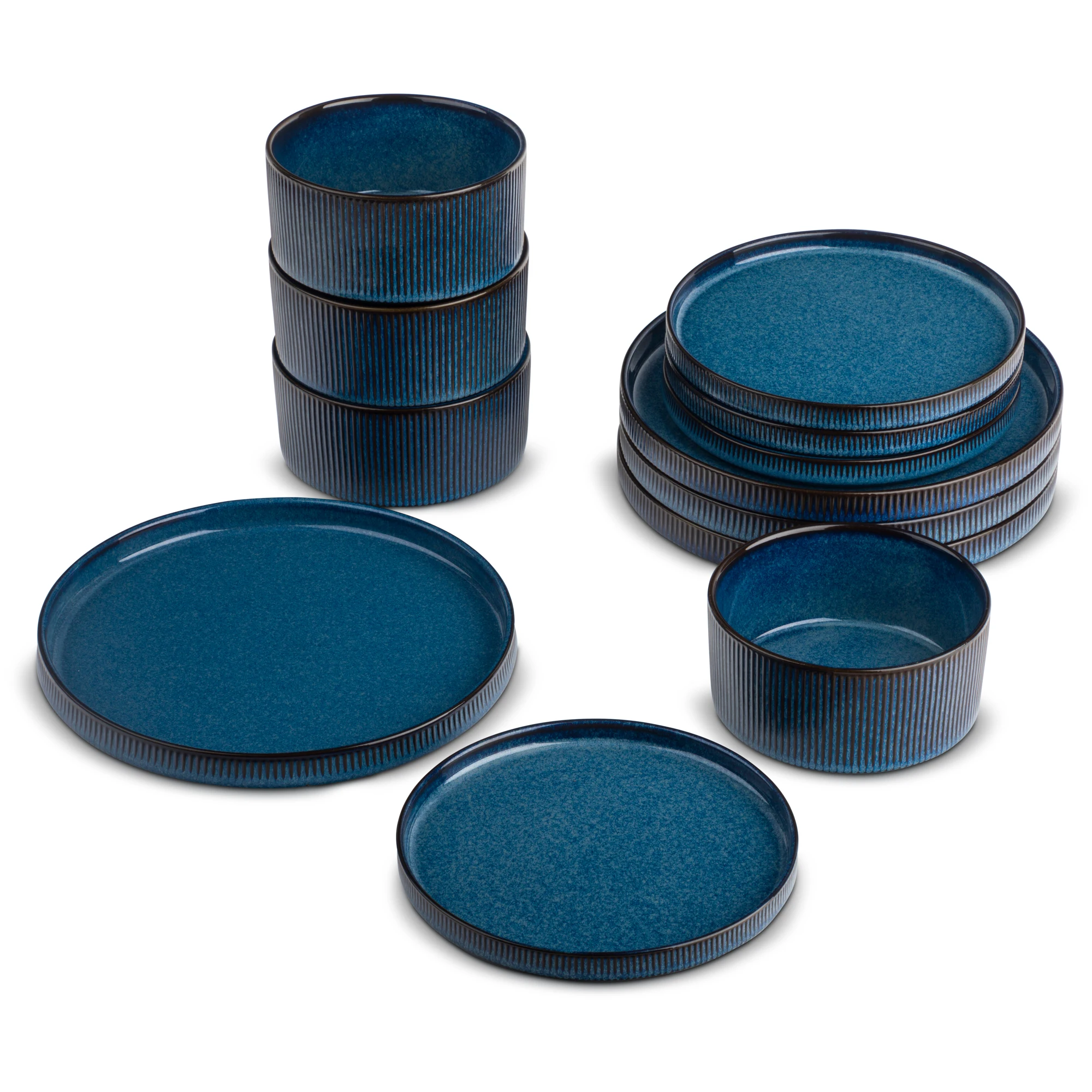 

12-Piece Ceramic Dinnerware Set for Home Dining