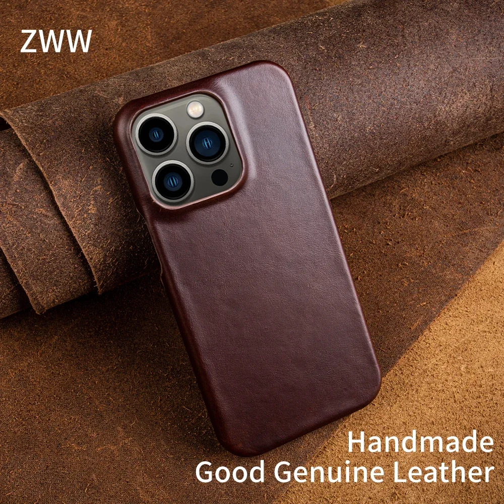 Genuine Leather Luxury Business Phone Cases For Iphone 14 Pro Aesthetic Vintage Back Cover For Iphone 13Pro 12Pro 11 XR XS Max