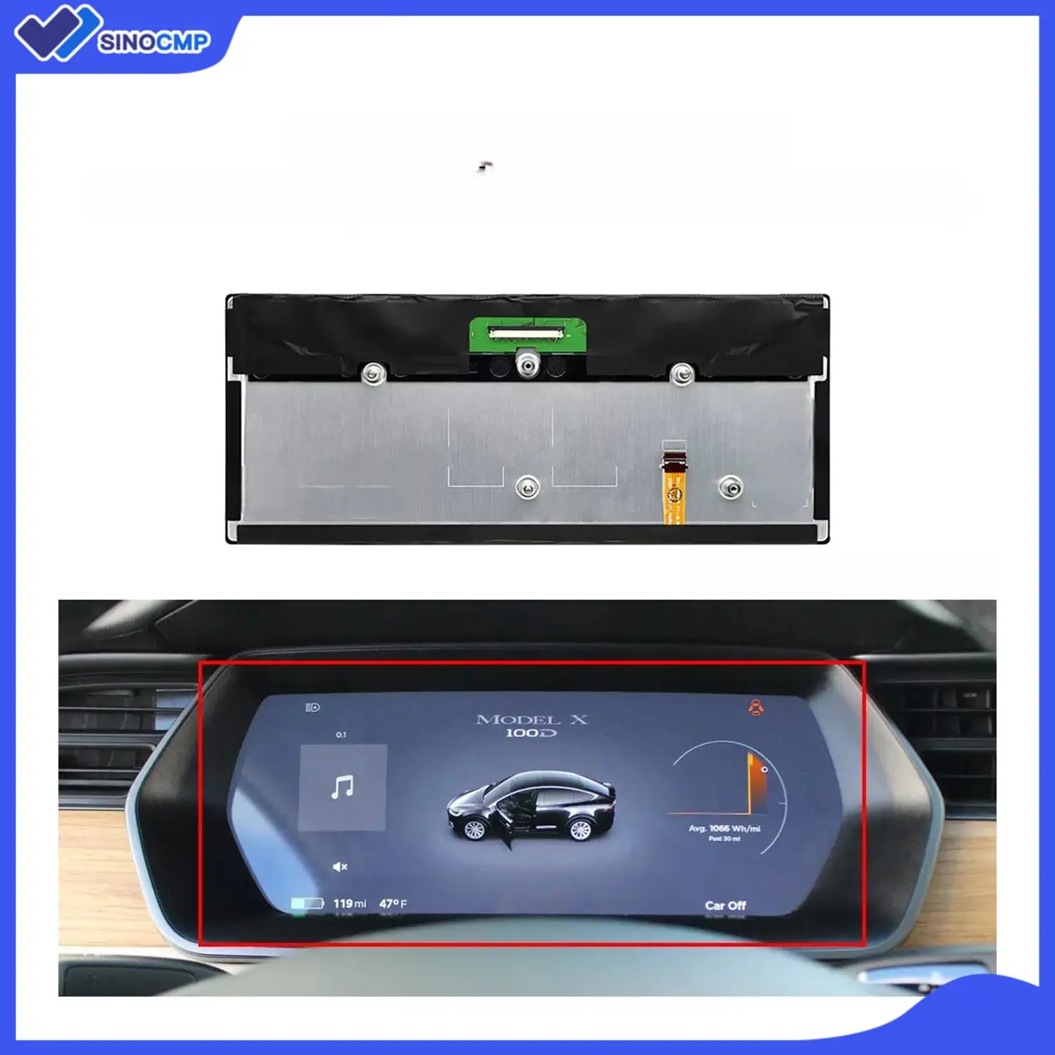 

12.3 Inch Digital Instrument Cluster Display Screen for Tesla Model S S2 X GEN 2 OEM Number LA123WF1(SL)(01) Replacement Part