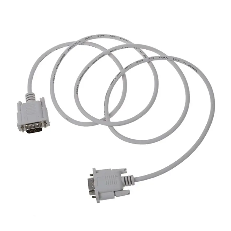 VGA DB15 Male To RS232 DB9 Pin Male Adapter Cable / Video Graphic Extension Cable (White, 1.4M)