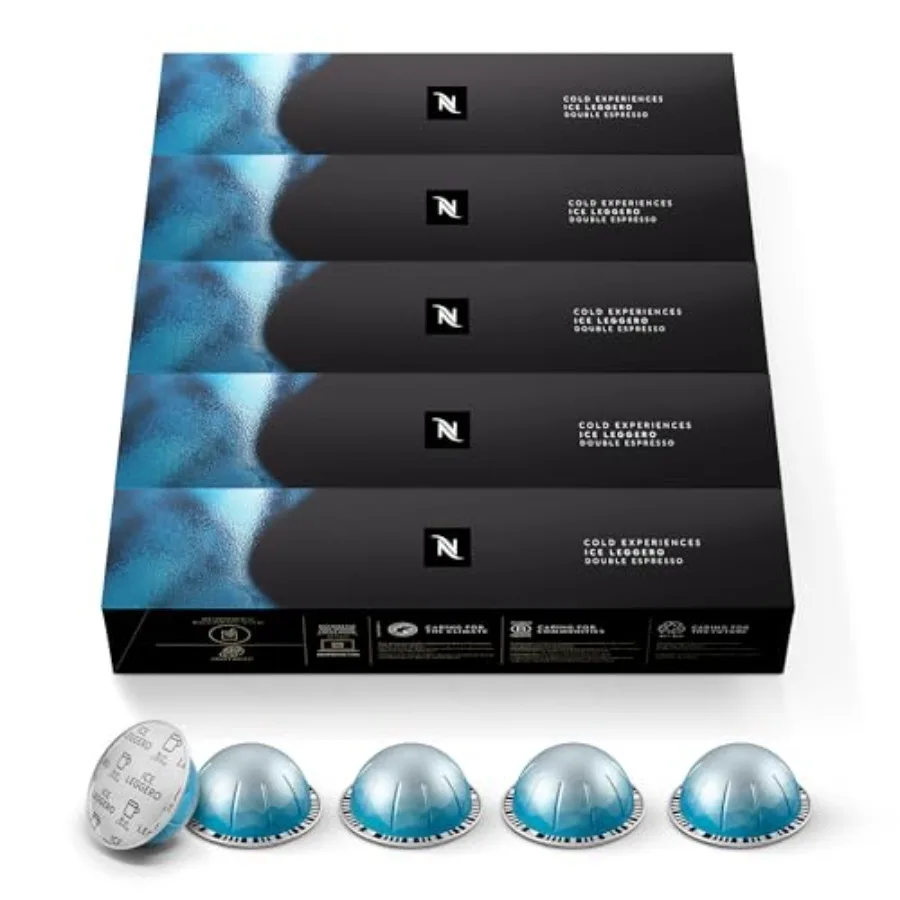 

Капсулы Nespresso Vertuo Ice Leggero, 50 штук, для двойного эспрессо, 2,7 унции
