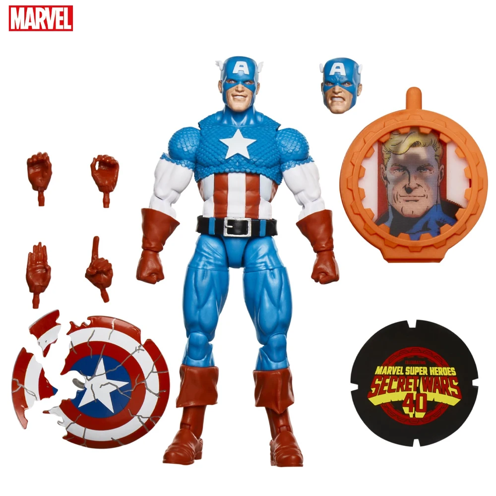 

Marvel Legends Series Captain America, Avengers Retro Comics Secret Wars Collectible 6 Inch Action Figure with Shield