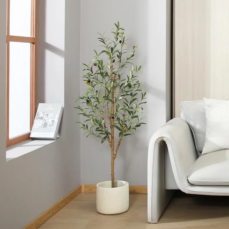 Imagem -04 - Oliveira Artificial Seda Falsa Realista Faux Plant Interior para Decoração de Casa Feet Tall