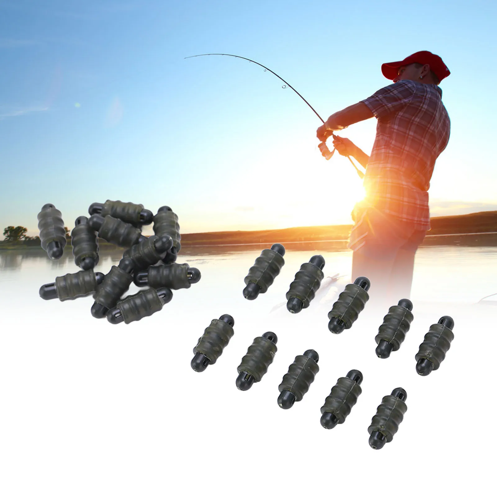 20 Stück Method Feeder Verbinder mit Stopperperlen – Gewindeanschlüsse für Karpfenangel-Rigs zur schnellen Rig-Montage
