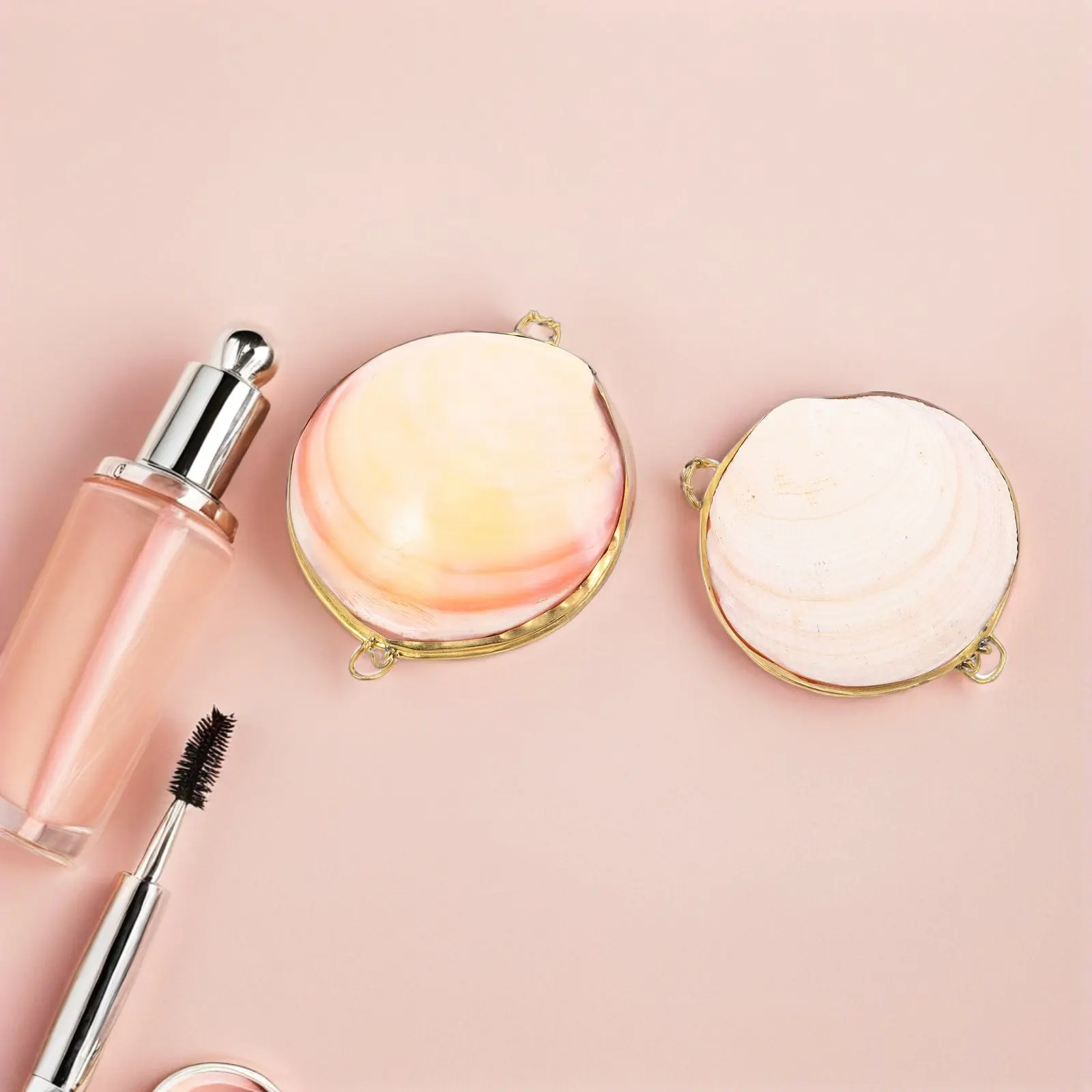 2Pcs Shell Jewelry Dish Natural Seashell Small Jewelry Organizer Travel Case Ring Holder Earring Display Tray Coastal Vanity