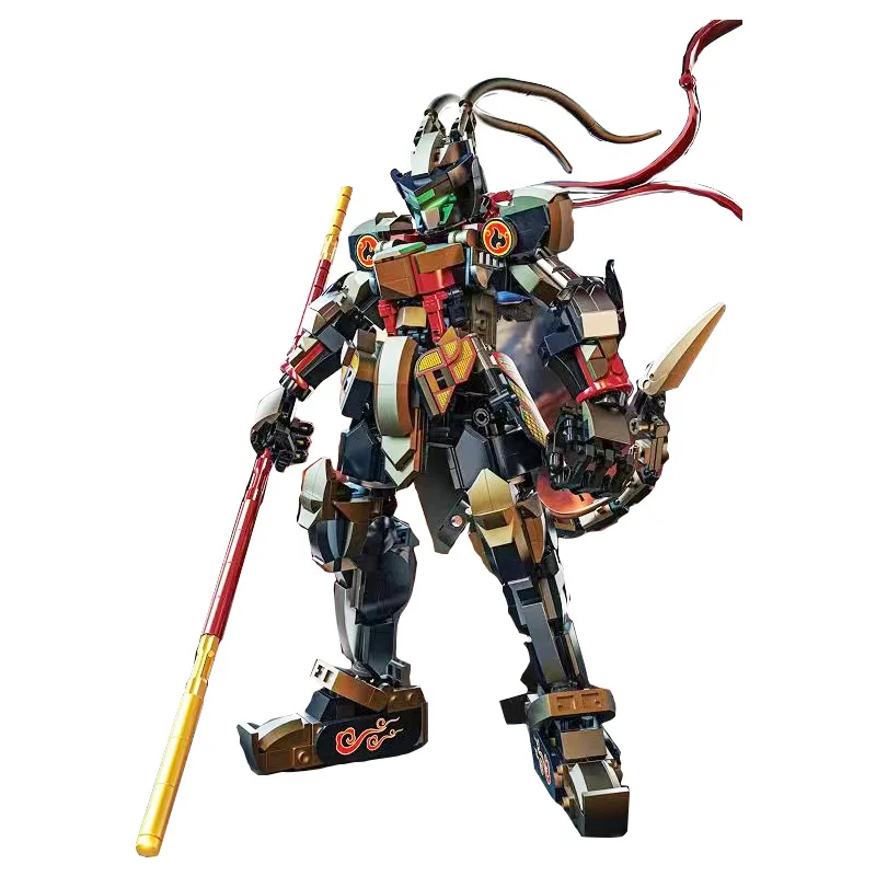 Mythische Serie Zwarte Mech Sun Wukong Bouwstenen Set