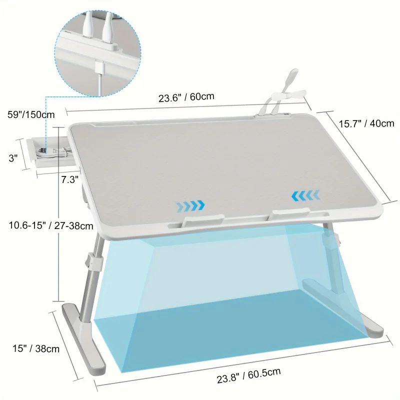 Adjustable notebook bed computer desk, can be used for reading and writing, bed desk