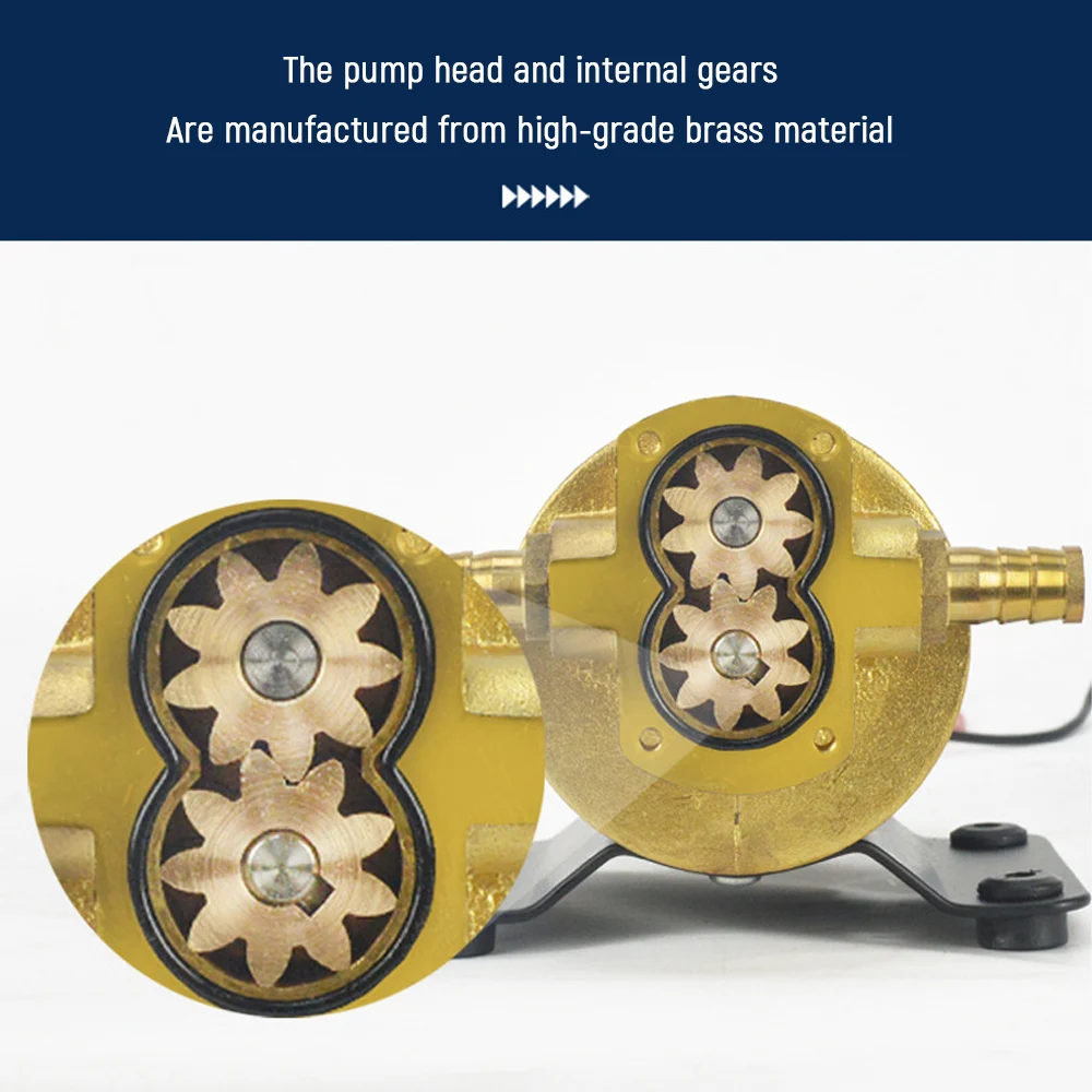 Gear Oil Pump 12V 24V Electric Self-priming Gear Pump High Flow Oil Transfer Pump Oil Change Pump for Engine Oil Hydraulic Oil