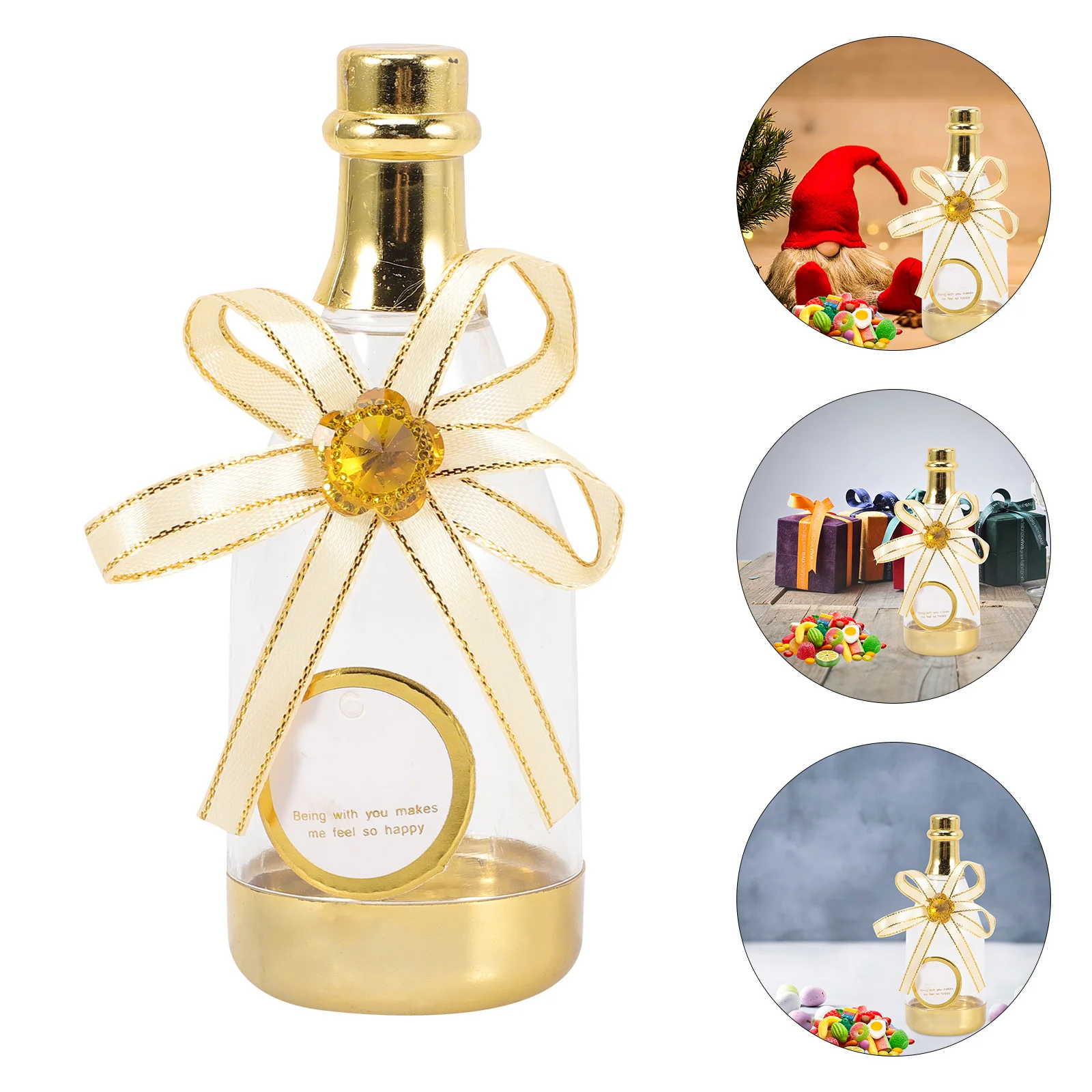 

12Pcs Plastic Candy Box Creative Design for Birthday Christmas Holiday Parties Fine Workmanship Red White Blue Ribbon