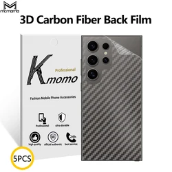 For Samsung Galaxy S24 S23 S22 S21 S20 Plus Ultra FE Note 20 3D 5Pcs Carbon Fiber Anti-Fingerprints Back Film Protector