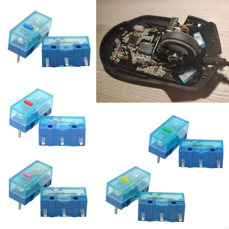 G8TA 4 peças Huano Blue Shell Mouse Micro Gold Alloy Contatos 70g 0,74n 3 pinos