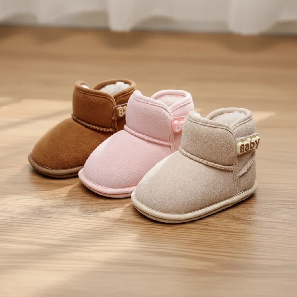 

Toddler Infant Walking Shoes Winter Warm Babys Snow Booties Flats Slipper Newborn Shoes Toddler Crib Boots Anti-Slip Girls Boys