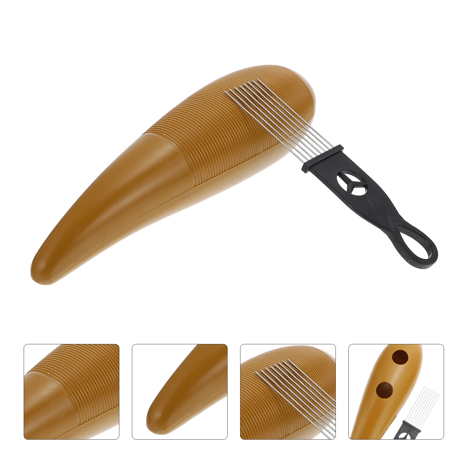 

Percussion Instruments Guiro Toy Kids Musical Plaything Coffee Color ABS Sturdy Sound Development Education Child