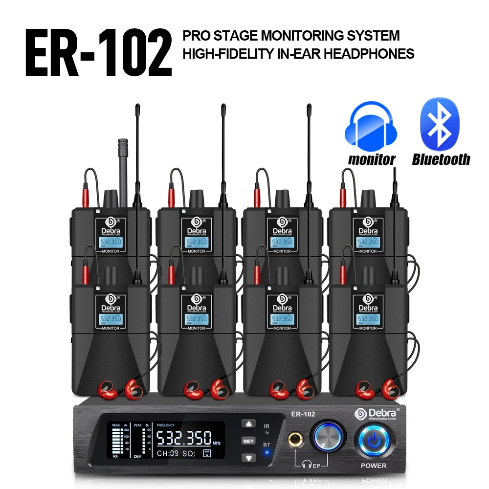 

Debra ER-102 UHF Singal Channel In Ear Stage Monitor Wireless System With Multiple Transmitter For Small Stage Performances