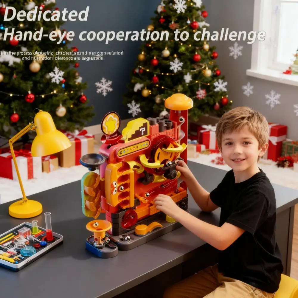 Lernspielzeug für Montessori: Mehrschichtiges Track-Abenteuerspiel, rollendes Ballmodell, interaktives Gehirn-Boosting-Spielzeug für Kinder