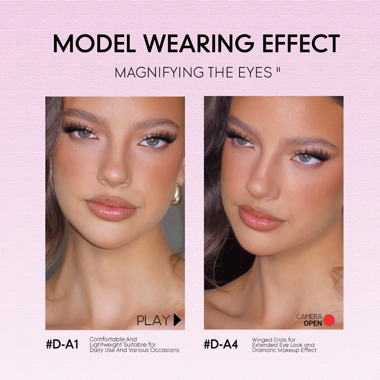 Veltrinay Falsche Wimpern Nerz Wimpern Plüsch 3D Falsche Wimpern Klare Band Akzent Katzenaugenwimpern Falsche Wimpern Make-up