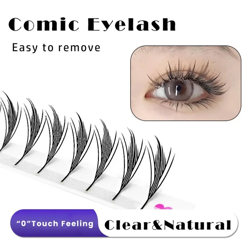 12 Reihen Cluster-Wimpern-Set, Einzelne Cluster Comic Wings Nerzwimpern-Extensions, C/D/CC Curl Künstliche Wimpern, Augen-Make-up-Tools