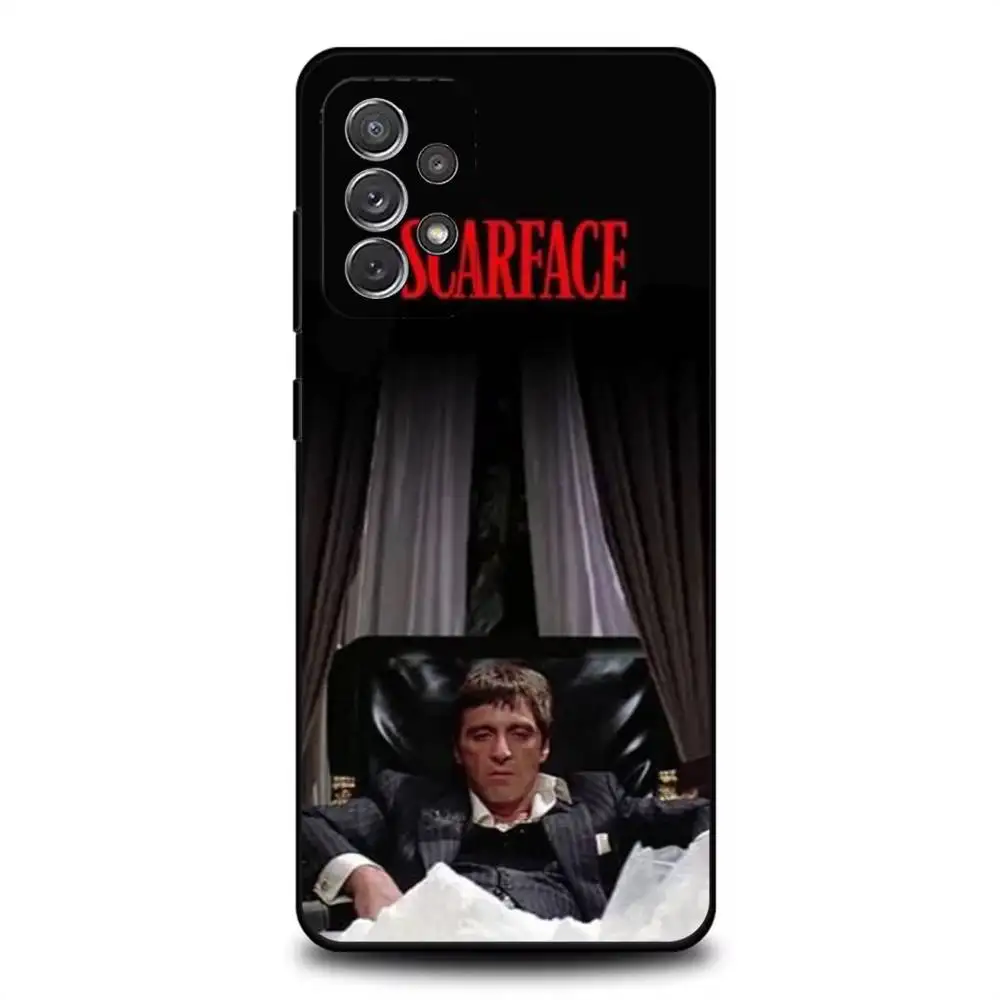 حافظة هاتف S-Scarfaces 1983 F-Film لهاتف سامسونج S 25,24,23,22,30,21,10,9,Ultra,Plus,Lite,FE,4,5G حافظة ناعمة سوداء