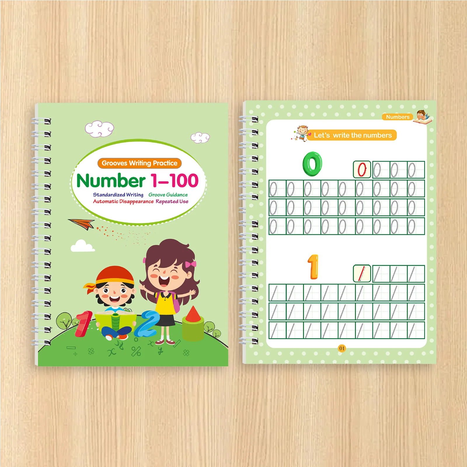 4 قطع من كتاب ممارسة الكتابة السحري المزخرف القابل لإعادة الاستخدام، كتاب تتبع الحروف، كتاب ممارسة الكتابة اليدوية للأطفال #3