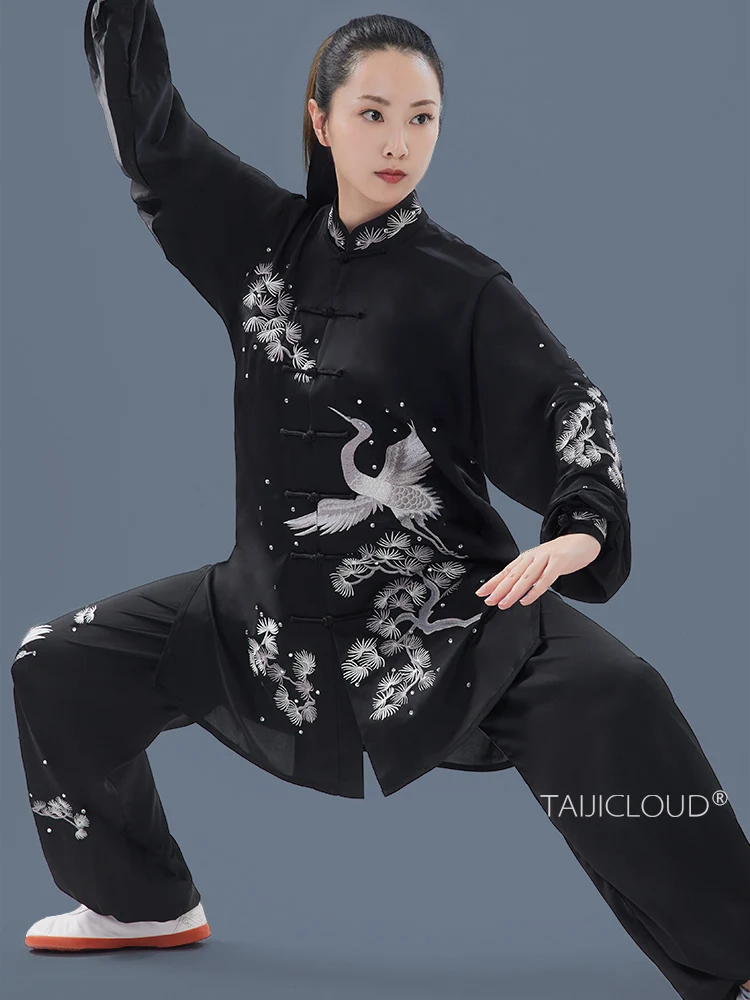 Women's Tai Chi Suit Fall Winter Ba Duan Jin Kung Fu Costume with Oriental Elegance for Martial Arts Competition Stage Performan - Image 5