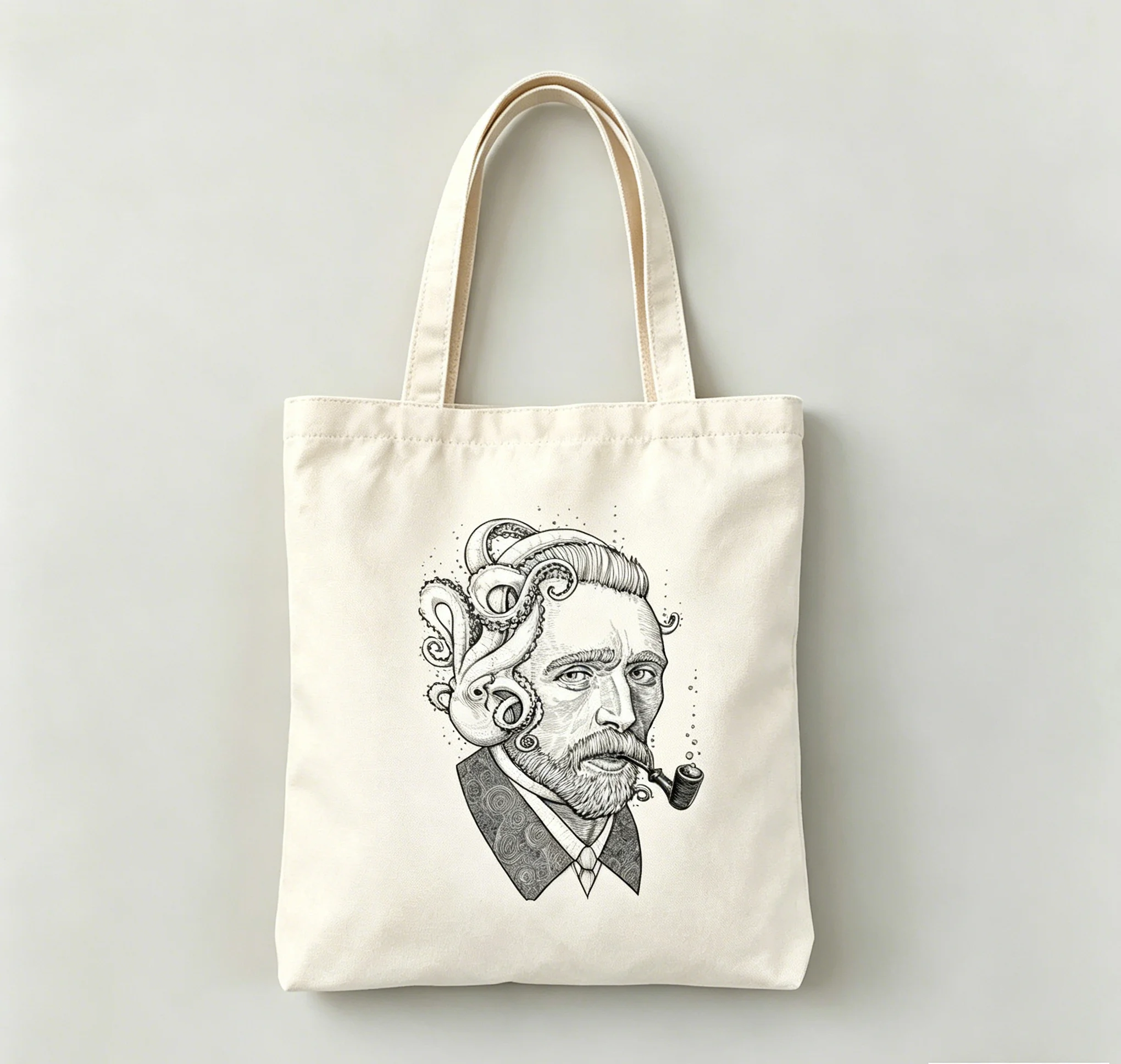 Personality Van Gogh Painting Printed Canvas Bag Shoulder Bag Student Fashion Tote Bag Shoulder Bag Student Gift Shopping Bag - view 5