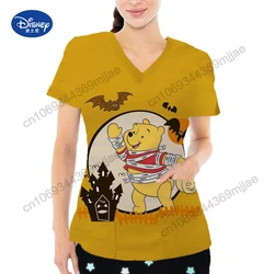 Disney Cep V Yaka Konfor Kadın Giysileri Kadınlar için Estetik Giyim Kore Y2k Üstleri kadın T-shirt Yk2 Tek Parça Tshirt