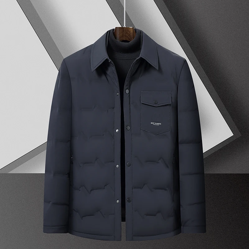 

Мужская легкая пуховая куртка с воротником-стойкой, теплая, с отложным воротником, прочная, для повседневной носки, с длинными рукавами