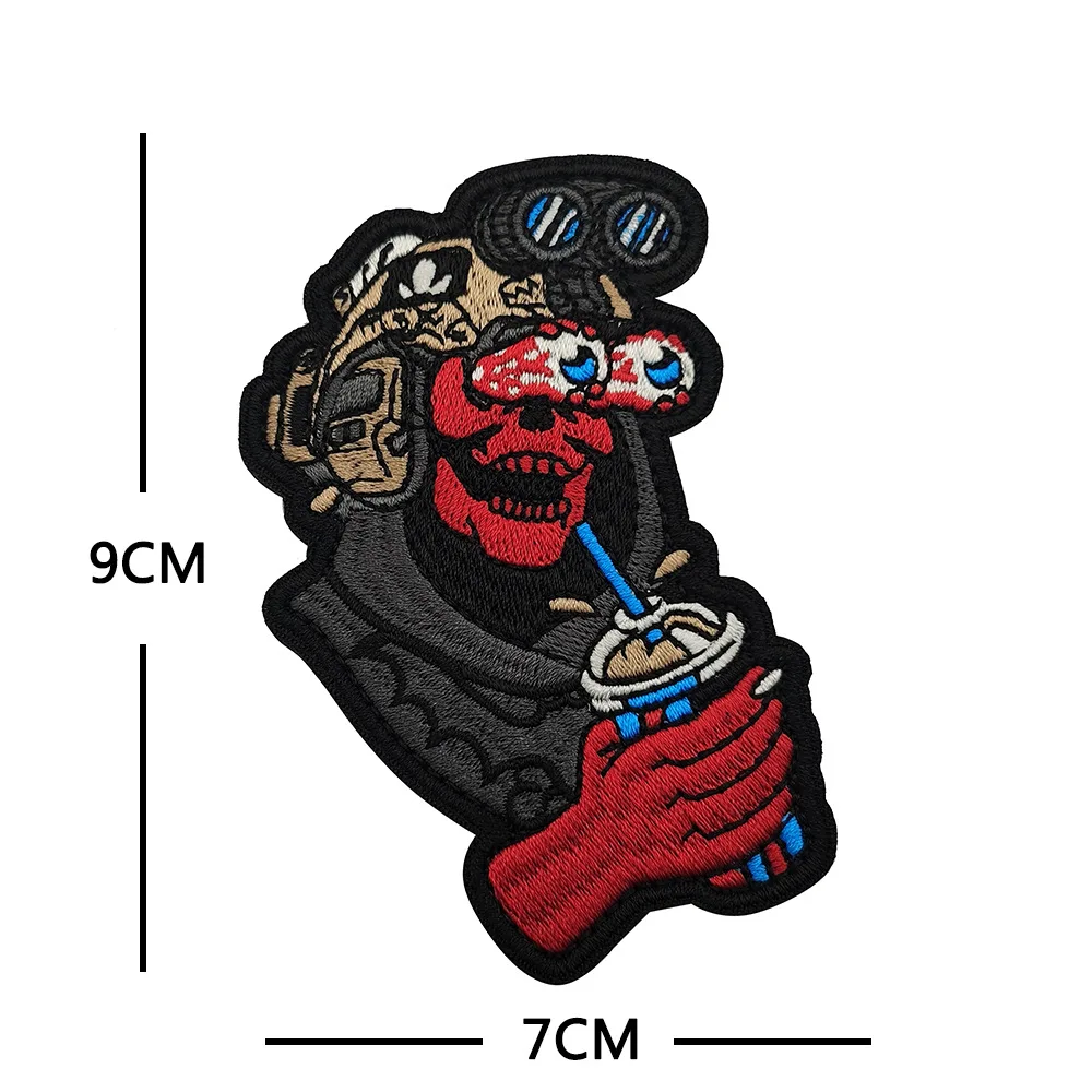 Tactical Bear Hook&Loop Tactical Patches Embroidery Hook&Loop Patch Military forward Skull Morale Badges Backpack Cloth Stickers