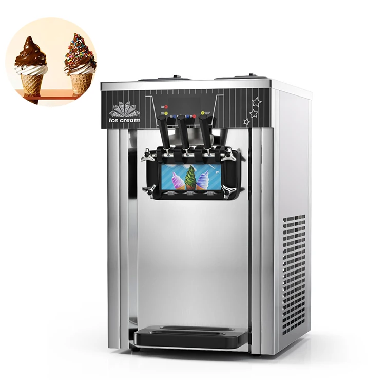 

DE Global Best Seller Desktop Ice Cream Machine Commercial Low Power Soft Ice Cream Machine Small Three Color Ice Cream Machine