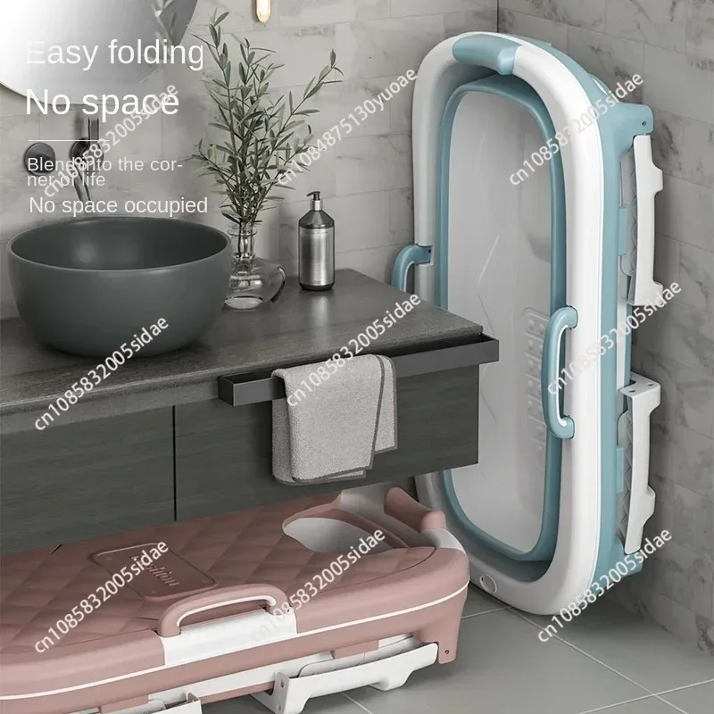Folding Bath Tub Adult Bath Tub Home Bath Tub Bathing Thickened Whole Body Plastic Adult Bathtub Bathtub