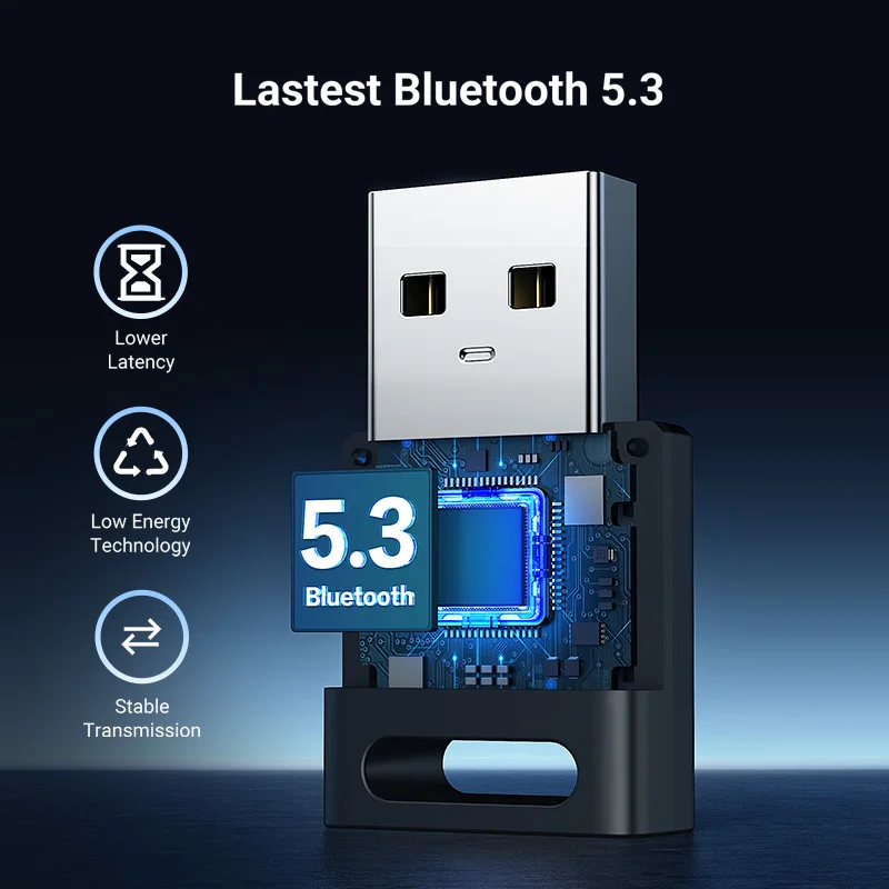 Ugreen usb bluetooth 5,3 dongle adapter für pc lautsprecher drahtlose maus tastatur musik audio empfänger sender bluetooth