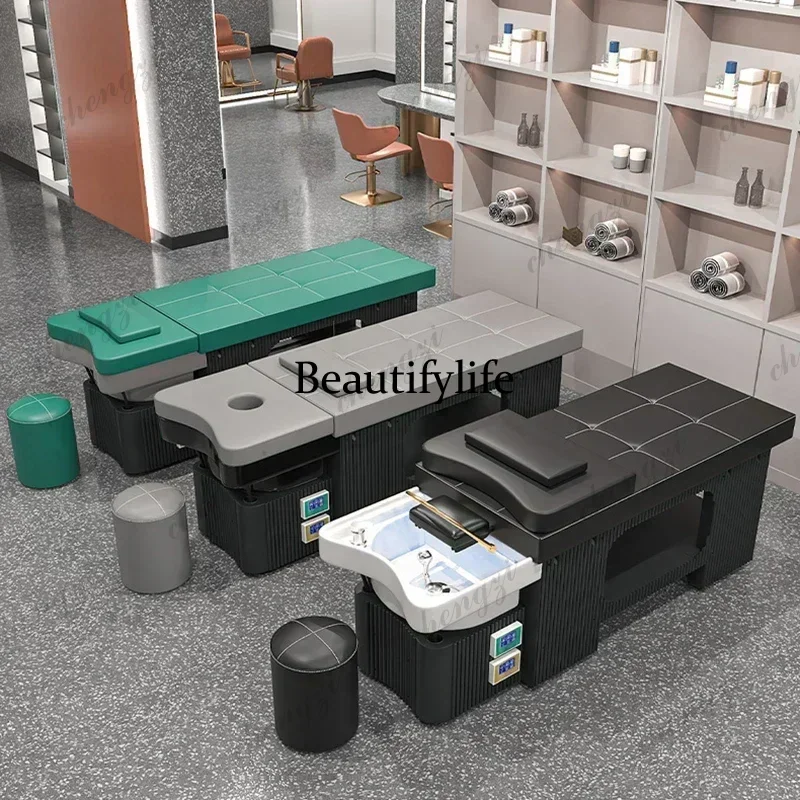 Y136  New health head treatment bed intelligent constant temperature water circulation fumigation high-end barber shop shampoo b