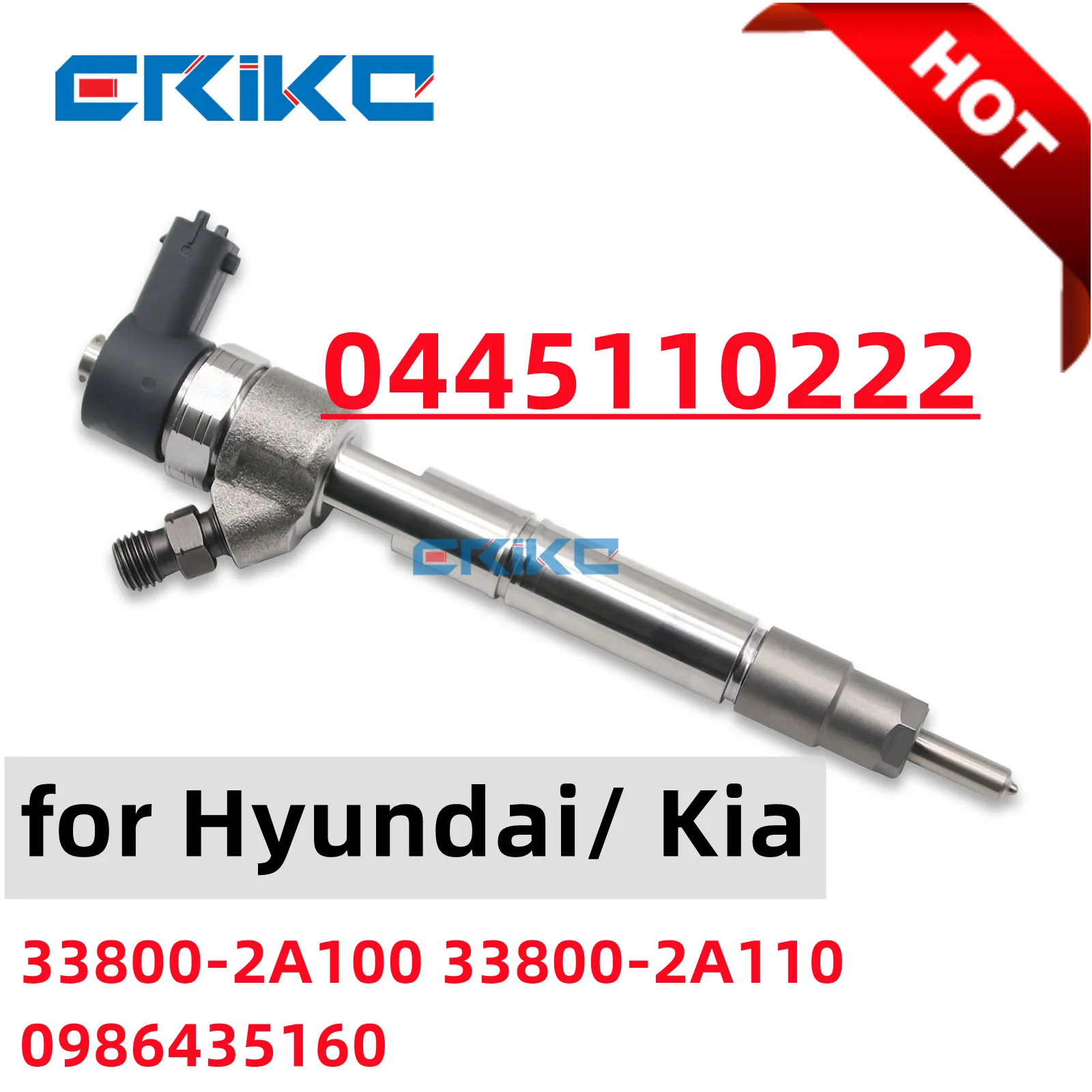 ERIKC 0445110222 33800-2A100 33800-2A110 Common Rail Injector 0 445 110 222 for Hyundai Avante Kia Cerato 1.5 CRDi 0986435160