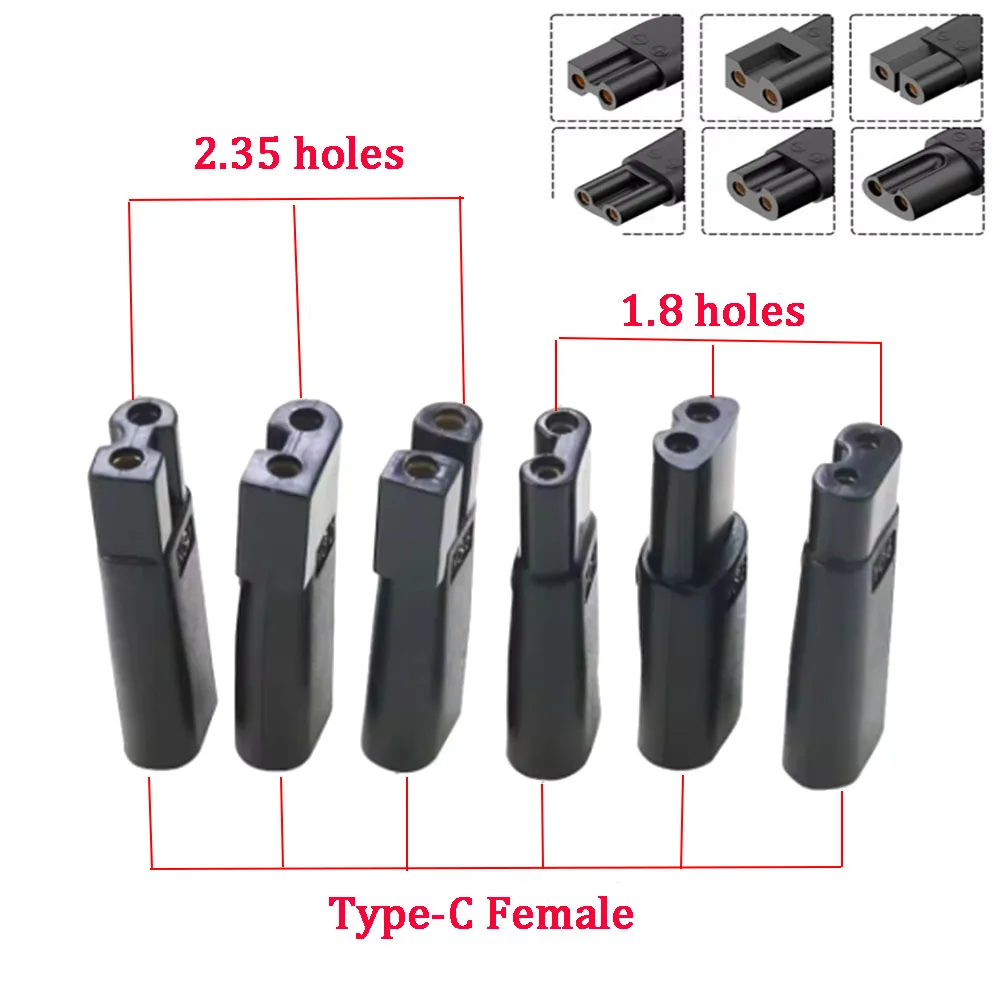 

1/6pcs USB Type-c Female To Charging Adapter 2.35 Holes 1.8 Holes Shaver Pentium Hair Clipper Two Hole Adapter Shaving