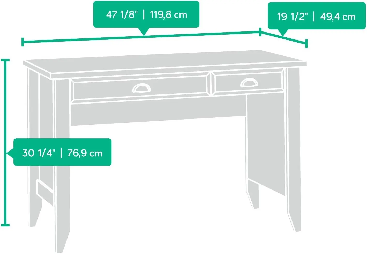 Shoal Creek Computer Desk, Oiled Oak finish