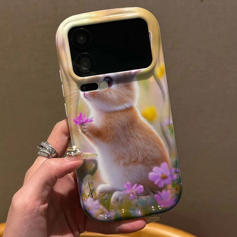 

Cute Art Rabbit Pattern For Xiaomi Mi 17 15 14 12 12T 11 11X 11i Lite Pro Max 5G NE Wave Oil White Soft Phone Case